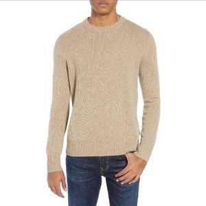 J. Crew rugged merino wool blend crewneck sweater size medium beige tan men’s